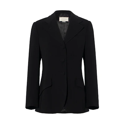 (Women) Gucci Black Slim-Fit Cardigan Suit Jacket 619262-ZKR01-1000