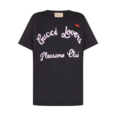 (Women) Gucci Black Slim-Fit Crew Neck Short Sleeve T-Shirt 717422-XJFV2-1283
