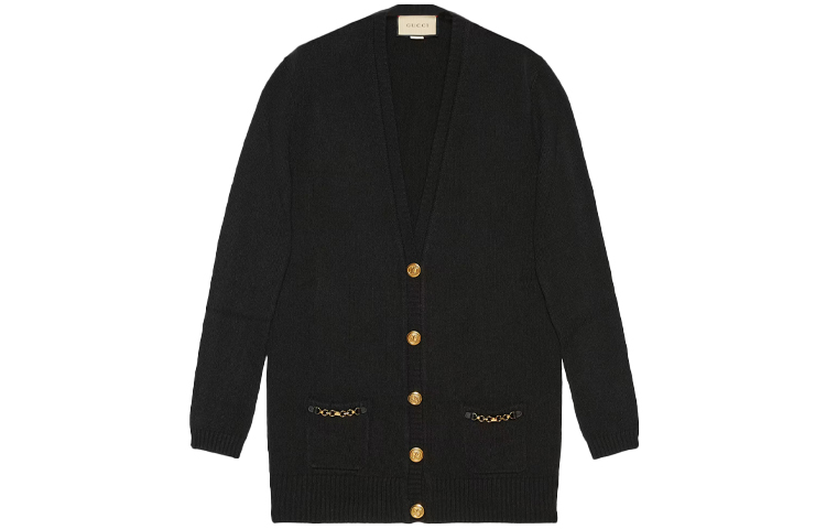 Buy (W) Gucci 黑色純羊絨V領毛衣 678441-XKB1R-1043