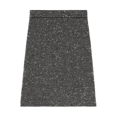 (Women) Gucci Black Solid Mid-Length A-Line Skirt 773003-XKDX0-1138
