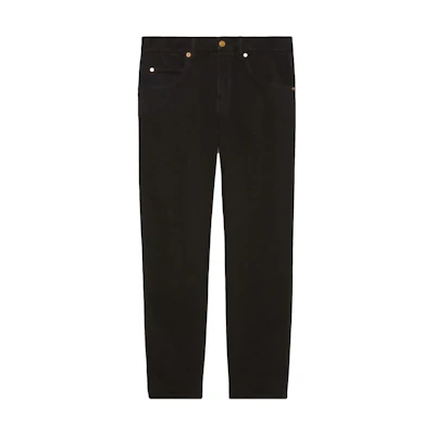 (Women) Gucci Black Straight-Leg Jeans with Logo 681289-XDB0R
