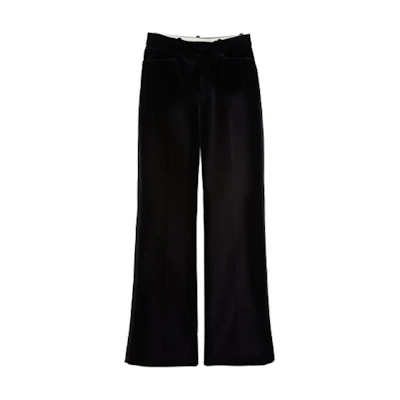 (Women) Gucci Black Stretch Velvet Flare Pants FW21 675762-ZAH1H-1000