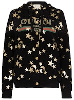 (Women) GUCCI Black Sweatshirt with Star and Moon Print 581186-XJBK5-1082 (Women) GUCCI Black Sweatshirt with Star and Moon Print 581186-XJBK5-1082