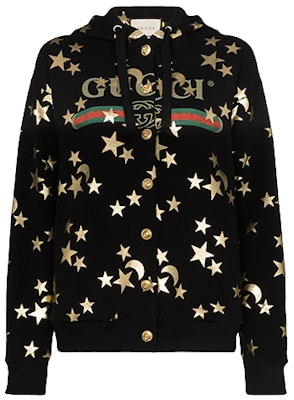 (Women) GUCCI Black Sweatshirt with Star and Moon Print 581186-XJBK5-1082 Order (Women) GUCCI Black Sweatshirt with Star and Moon Print 581186-XJBK5-1082