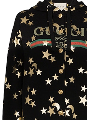 (Women) GUCCI Black Sweatshirt with Star and Moon Print 581186-XJBK5-1082 Sizing (Women) GUCCI Black Sweatshirt with Star and Moon Print 581186-XJBK5-1082