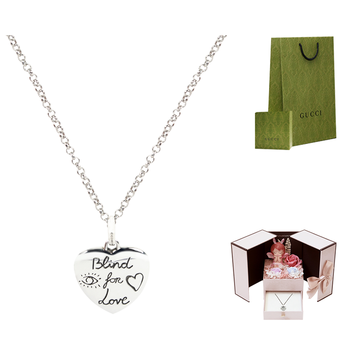 (Women) GUCCI Blind for Love 925 Silver Necklace Silver 455542-J8400-0701 圖 6