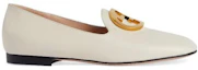 Order (W) Kasut Loafers Gucci 'Putih' dengan Logo Plaque. 723395-C9D00-9022