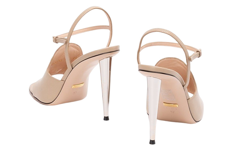 Shop (W) Gucci Blondie 'Sandal Beige Terbuka' dengan Gesper 723392-C9D00-9511