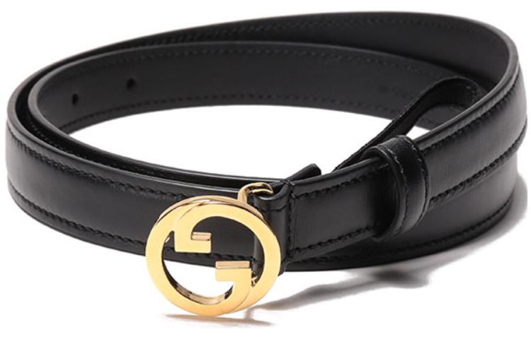 Purchase (Women) GUCCI Blondie  Narrow Leather Belt with Interlocking G Buckle. 723073-US10G-1000【】