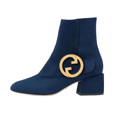 (W) Gucci Blondie Ankle Boot 'Dark Blue Velvet'