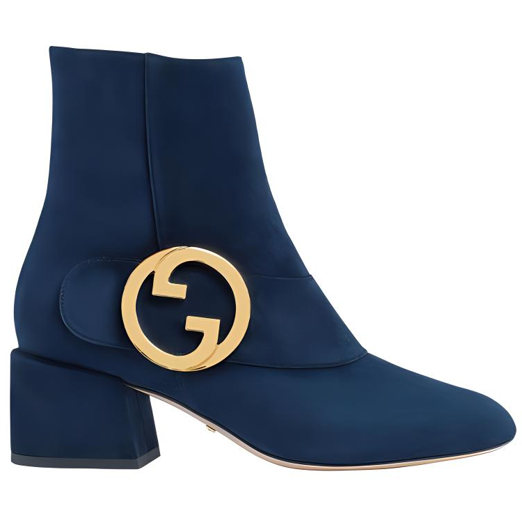 Order (Women) Gucci Blondie Ankle Boot 'Dark Blue Velvet'