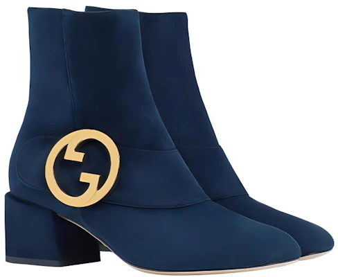 (Women) Gucci Blondie Ankle Boot 'Dark Blue Velvet' Lookbook (Women) Gucci Blondie Ankle Boot 'Dark Blue Velvet'