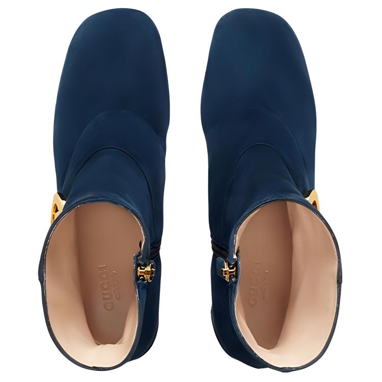 Shop (Women) Gucci Blondie Ankle Boot 'Dark Blue Velvet'