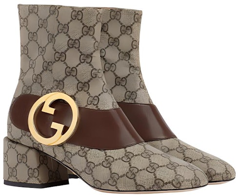 (W) Gucci Blondie Sepatu Boot Pendek Beig Kain GG 701706-9I650-9769 Lookbook (W) Gucci Blondie Sepatu Boot Pendek Beig Kain GG 701706-9I650-9769