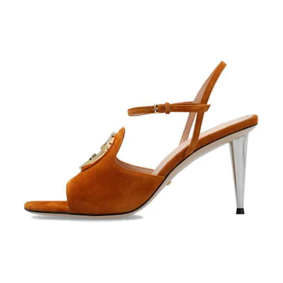 (W) Gucci Blondie GG (85mm) Sandals Brown