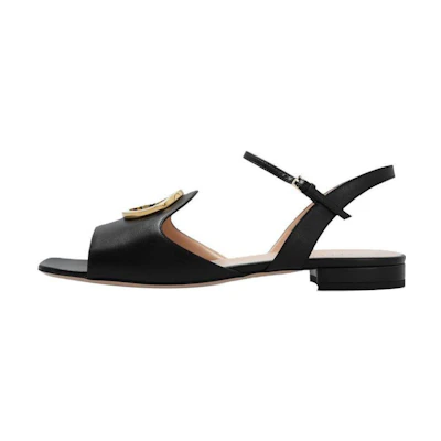 (W) Gucci Blondie Leather Sandal 'Black Buckle'
