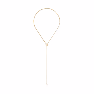 (Women) GUCCI Blondie Logo Cutout Glass Pearl Metal Necklace Gold for Women. 774689I46208078
