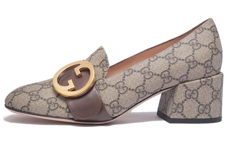 (Women) Gucci Blondie pump GG Supreme canvas 'Beige Ebony' 701711-9I650-9769