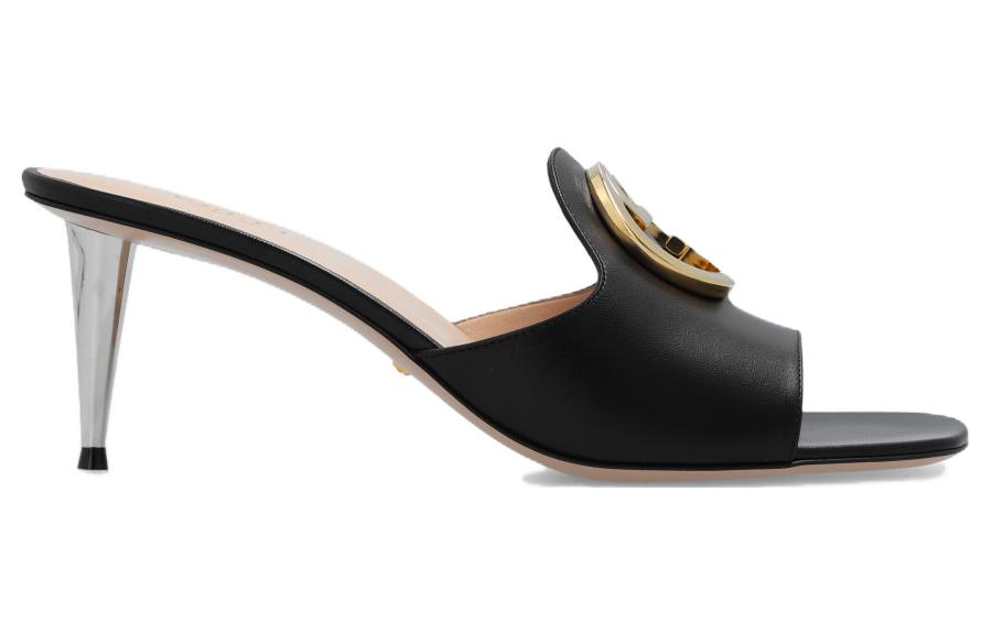 Order (W) グッチ ブロンディ スライド (黒革) 723391-C9D00-1000