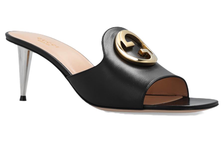 Lookbook (W) グッチ ブロンディ スライド (黒革) 723391-C9D00-1000