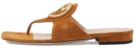 (Women) Gucci Blondie Thong Sandal Light Brown Suede 739048-C6G00-8351 (Women) Gucci Blondie Thong Sandal Light Brown Suede 739048-C6G00-8351