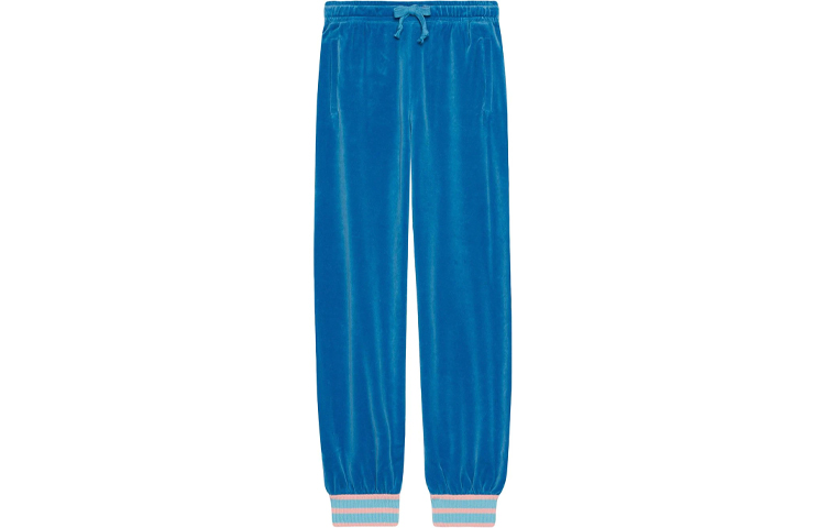 (Women) Gucci Blue Chenille Tapered Knit Jogger Pants 581088-XJBIP-4318