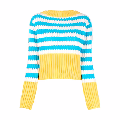 (Women) Gucci Blue Colorblock Pullover Sweater SS23 710611-XKCLC-7423