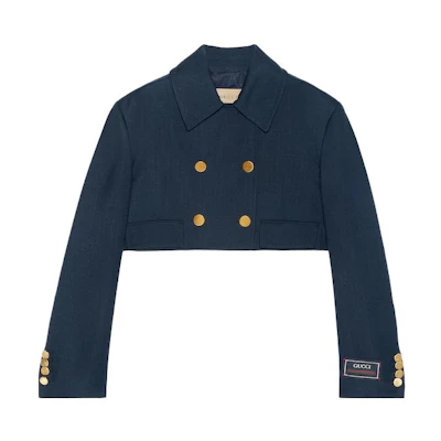 (Women) Gucci Blue Double-Breasted Casual Jacket 745116-Z736B-4265