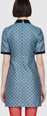(W) 구찌 블루 탈부착 칼라 메탈릭 스레드 A라인 드레스 622990-Z8AJZ-4447 Shop (W) 구찌 블루 탈부착 칼라 메탈릭 스레드 A라인 드레스 622990-Z8AJZ-4447