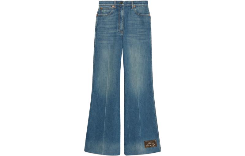 Buy (W) 구찌 블루 플레어 데님 진 SS23 컬렉션 624217-XDCD9-4759