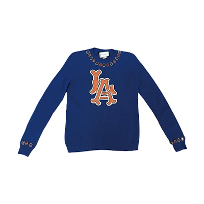 (Women) Gucci Blue Gem-Embellished Crewneck Sweater 543446-X938B-4395