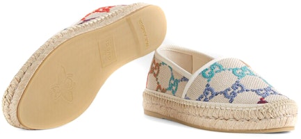 (W) Gucci 蓝色 GG 麻布草编鞋 '米色多彩' 678036-UFT70-8470 Purchase (W) Gucci 蓝色 GG 麻布草编鞋 '米色多彩' 678036-UFT70-8470