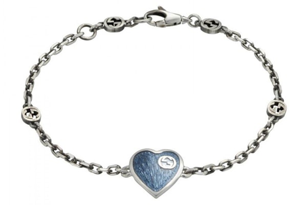 (W) グッチ ブルーハート シルバーブレスレット ジュエリー YBA645546002 Buy (W) グッチ ブルーハート シルバーブレスレット ジュエリー YBA645546002