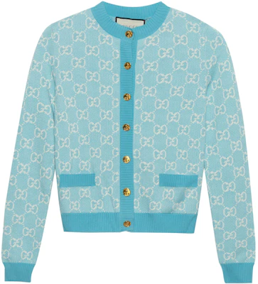 (W) Gucci 蓝色徽标图案圆领长袖针织开衫毛衣 629452-XKBHQ-4692 Buy (W) Gucci 蓝色徽标图案圆领长袖针织开衫毛衣 629452-XKBHQ-4692