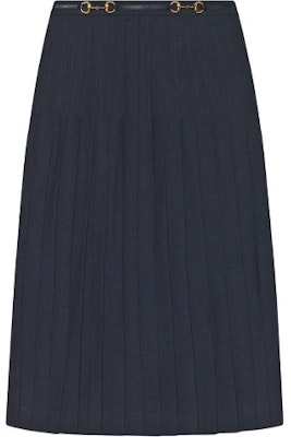 (Women) Gucci Blue Pleated Mid-Rise Casual Skirt with Buckle 560441-Z8AC1-4742 Buy (Women) Gucci Blue Pleated Mid-Rise Casual Skirt with Buckle 560441-Z8AC1-4742