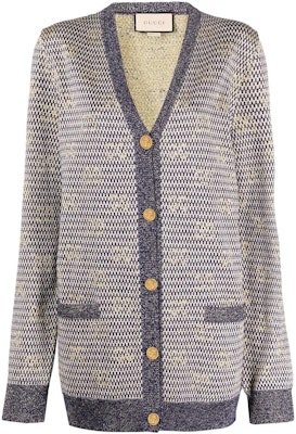 (W) Gucci Cardigan Rajut Wool Biru V-Neck Jacquard SS22 644773-XKBOO-9661 Buy (W) Gucci Cardigan Rajut Wool Biru V-Neck Jacquard SS22 644773-XKBOO-9661