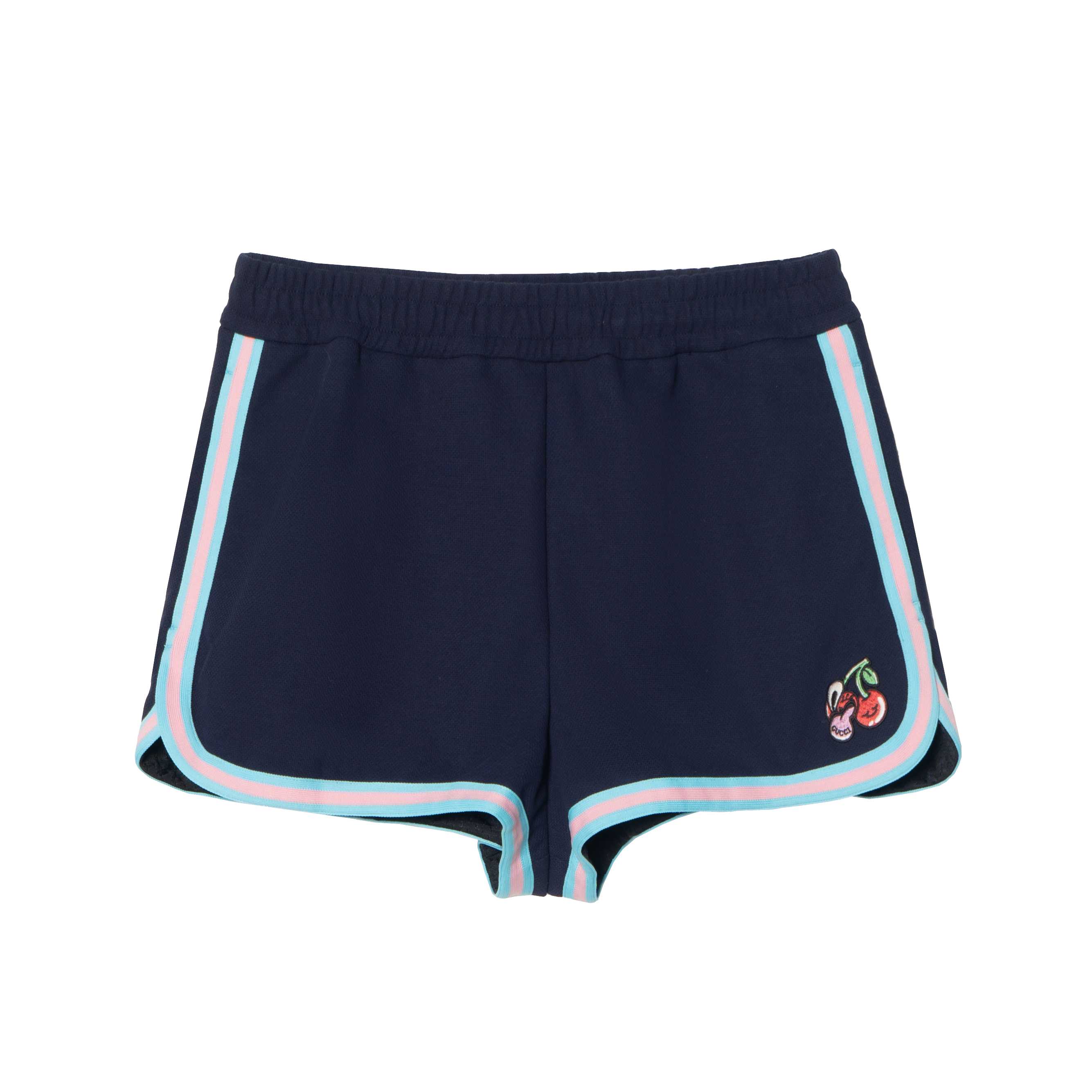 (Women) Gucci Blue Striped Elastic Waist Shorts 781829-XJGIT-4298