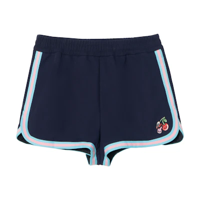 (Women) Gucci Blue Striped Elastic Waist Shorts 781829-XJGIT-4298