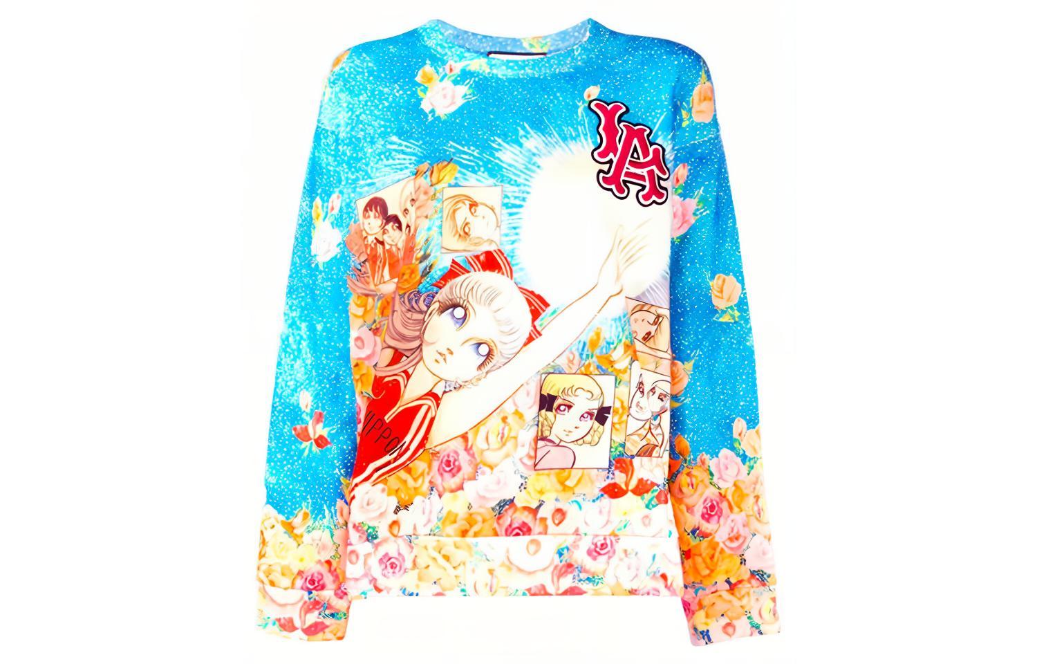 (Women) Gucci Blue Sweatshirt with Anime Pattern Print 469250-X915B-9308