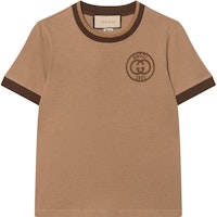 (Women) Gucci Brown Crew Neck Embroidered Logo T-Shirt 756596-XJFV8-2091 (Women) Gucci Brown Crew Neck Embroidered Logo T-Shirt 756596-XJFV8-2091