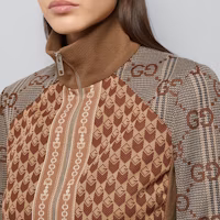 Details for (W) Gucci 棕色字母拉鍊休閒長袖外套 767025-XJF7V-2481