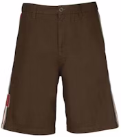 (Women) Gucci Brown Logo Stripe Casual Shorts 623226-XDA6Z-2002 (Women) Gucci Brown Logo Stripe Casual Shorts 623226-XDA6Z-2002