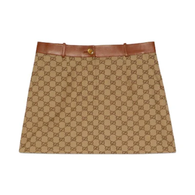 (Women) Gucci Brown Monogram Mid-rise Mini Skirt FW23 743867-Z8AV6-2275