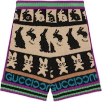 (Women) Gucci Brown Wool Jacquard Shorts SS23 724795-XKCRS-1147 (Women) Gucci Brown Wool Jacquard Shorts SS23 724795-XKCRS-1147