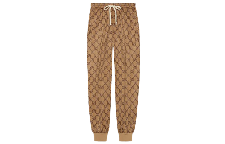 (Women) Gucci Camel Monogram Logo Knit Joggers 546427-XJAEL-2035