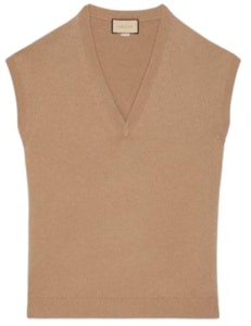 (W) 古驰 驼色无袖V领马甲 773568-XKDUV-2602 Buy (W) 古驰 驼色无袖V领马甲 773568-XKDUV-2602