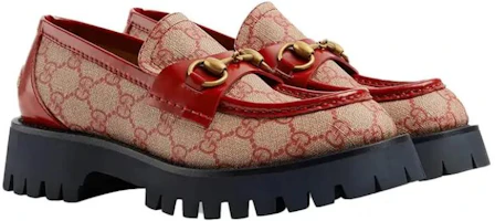 Lookbook GUCCI古馳 帆布 新年系列 時尚套腳 厚底鞋 女款 米紅 兔年限定