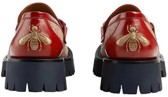 Purchase GUCCI古馳 帆布 新年系列 時尚套腳 厚底鞋 女款 米紅 兔年限定