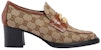 (W) Gucci Kanvas Double G Tumit Blok Hujung Bulat 'Coklat' 724242-FAA2S-9776