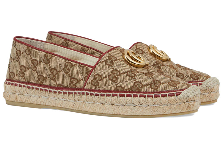 Order (W) Gucci Canvas Visserschoenen ''Double G Bruin-Rood'' 621239-KQWM0-9761